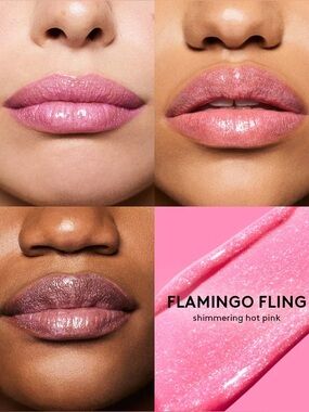 Fenty Beauty Flamingo Fling Gloss Bomb Stix- high shimmer hot pink gloss stick